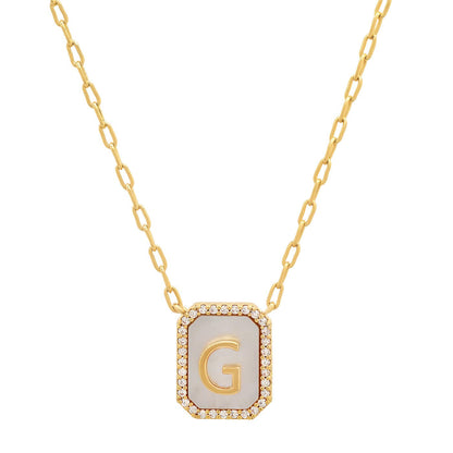Mother Of Pearl Monogram Necklace