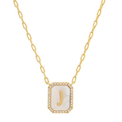 Mother Of Pearl Monogram Necklace