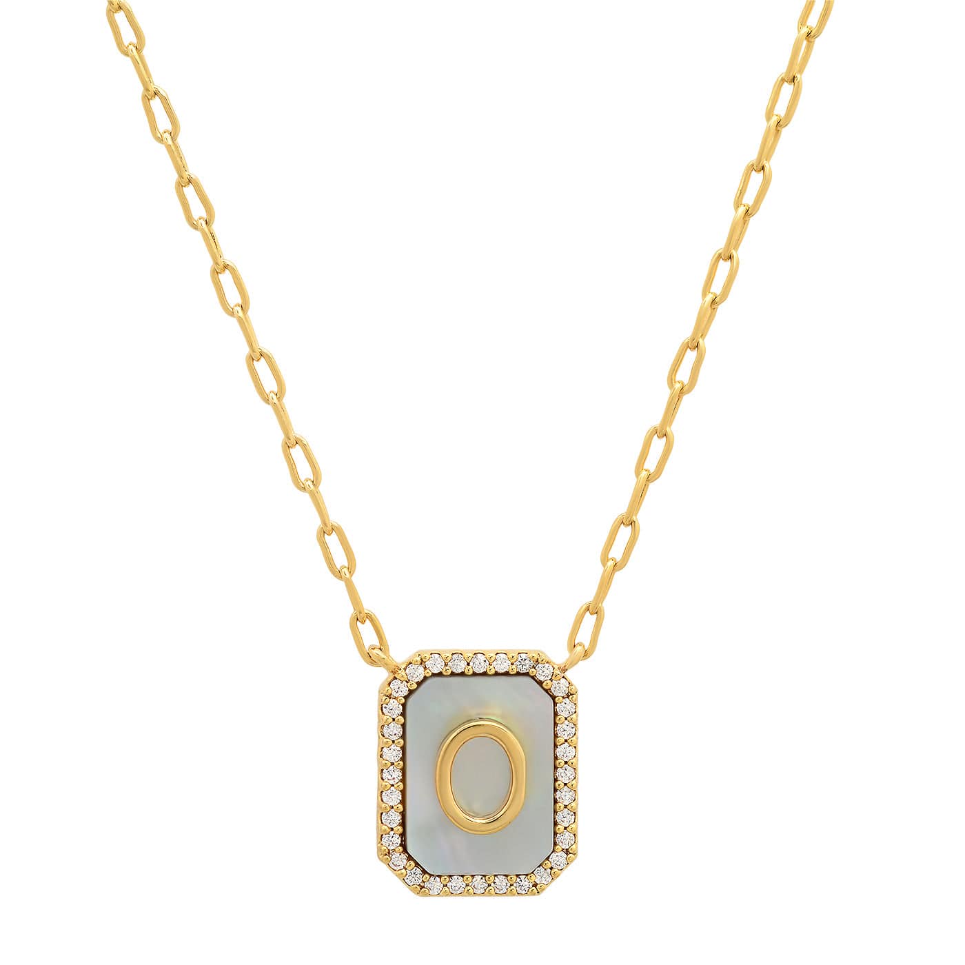 Mother Of Pearl Monogram Necklace