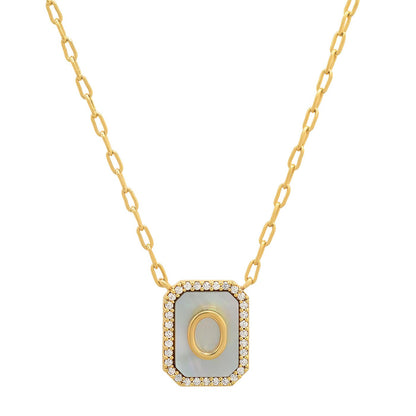 Mother Of Pearl Monogram Necklace