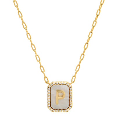 Mother Of Pearl Monogram Necklace