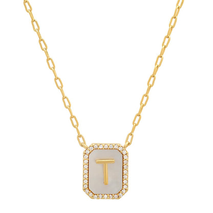 Mother Of Pearl Monogram Necklace