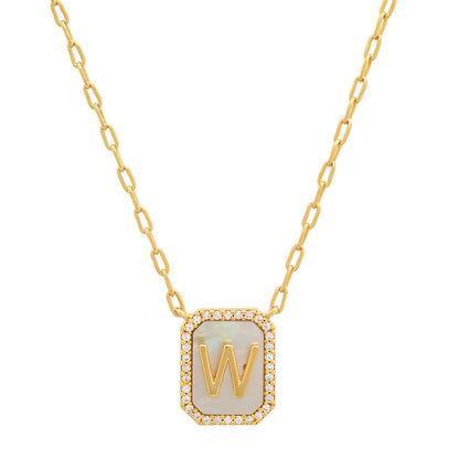 Mother Of Pearl Monogram Necklace