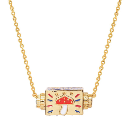Mystic Mushroom Pendant Spinner Necklace