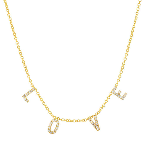 Pave Love Necklace