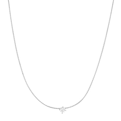 Snake Chain With Simple Cz Center Stone