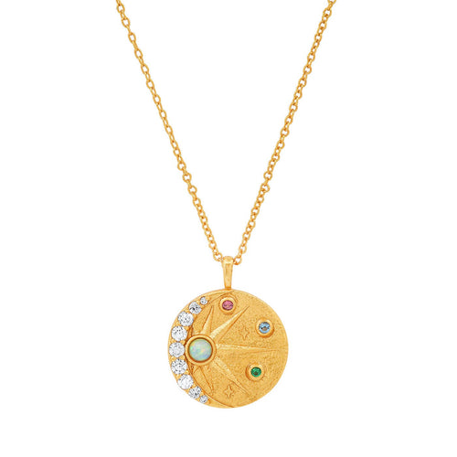 Star and Moon Coin Necklace