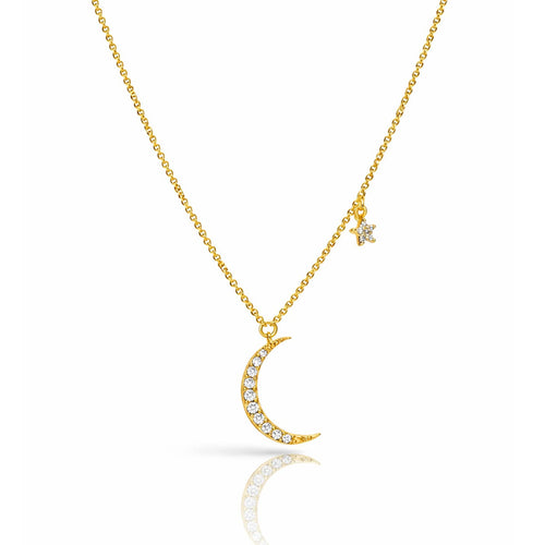 The Moon & Star CZ Necklace