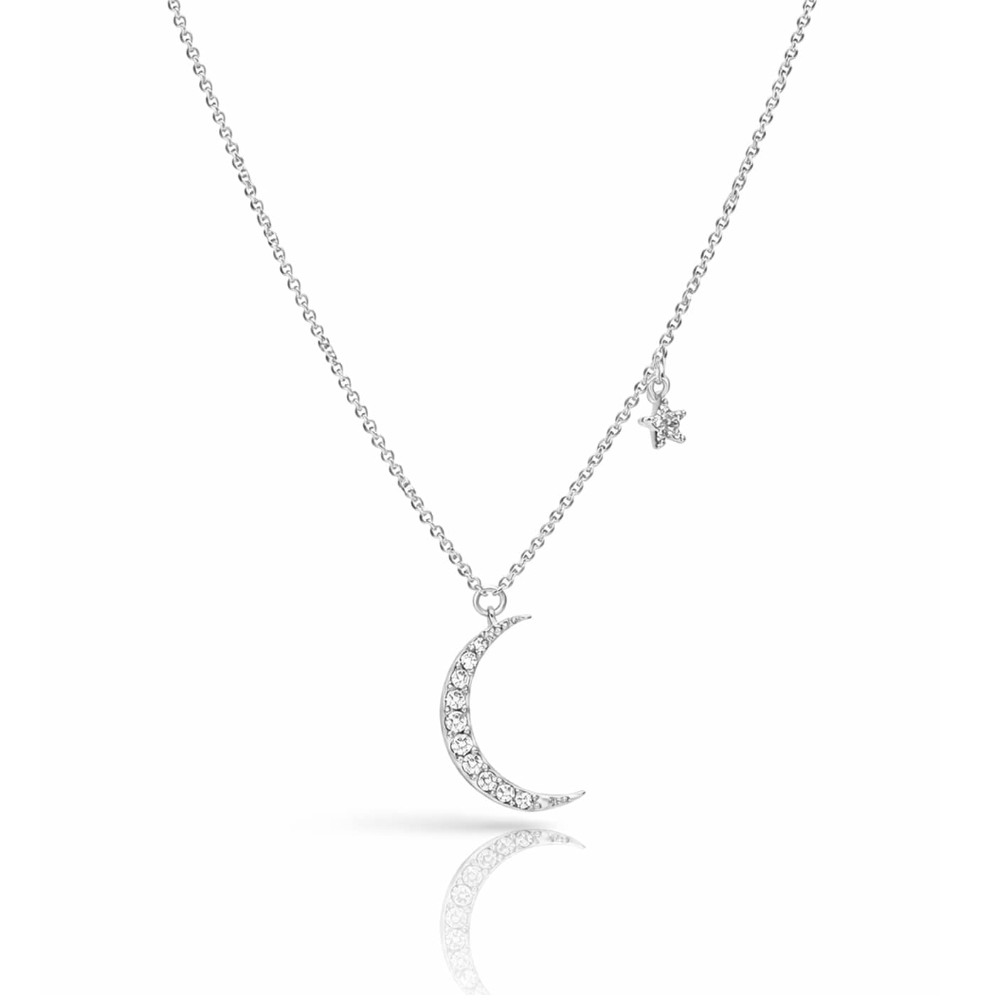 The Moon & Star CZ Necklace