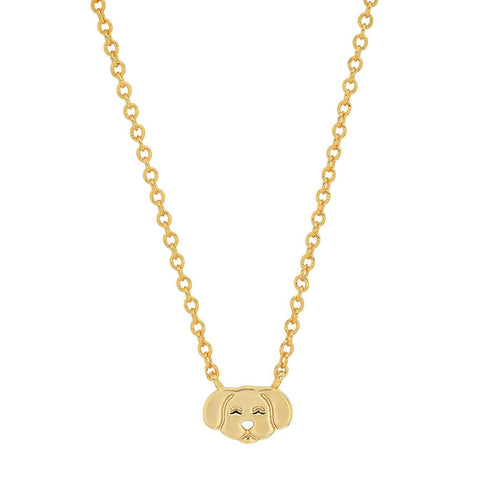 Whimsical Gold Dog Pendant Necklace