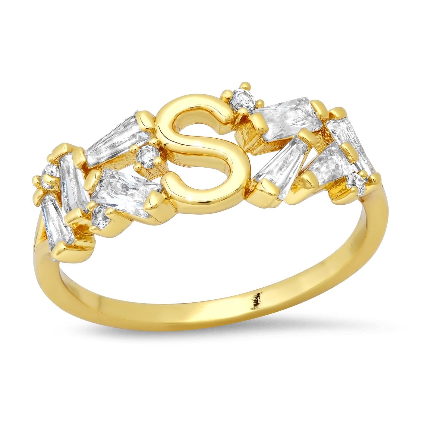 Baguette Initial Ring
