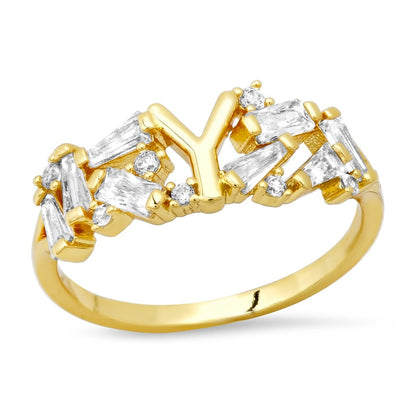 Baguette Initial Ring