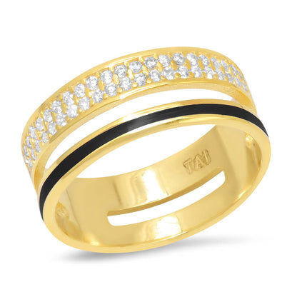 Duo Glow Pavé Band Ring