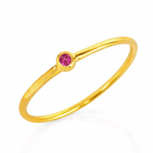 Gold Ruby Accent Ring