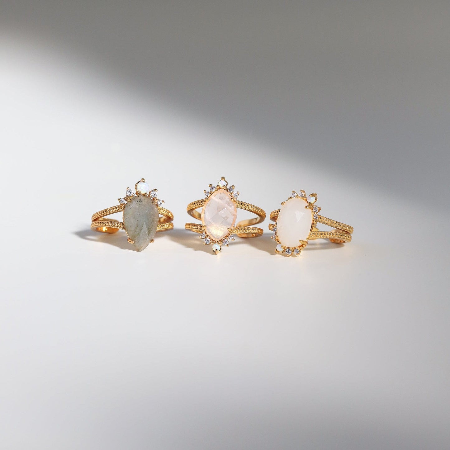 Labradorite Crown Band Ring