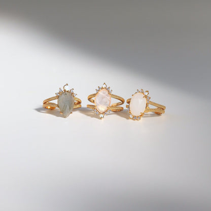 Labradorite Crown Band Ring