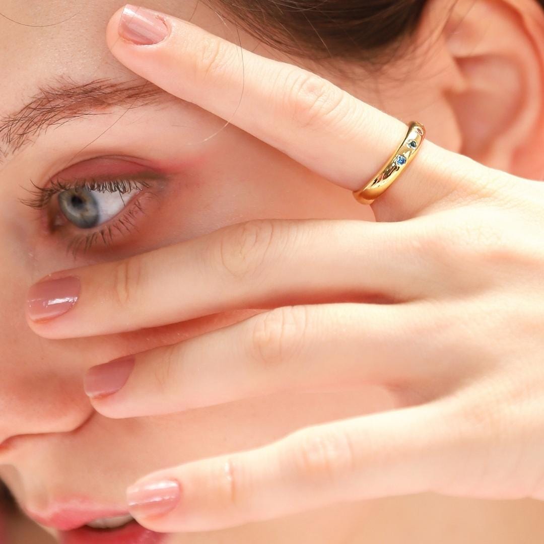 Rainbow Gemstone Dome Ring