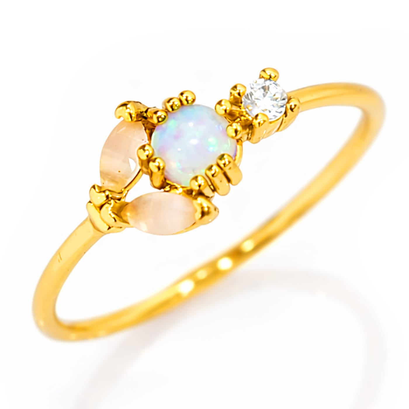 Opal Glow Cluster Ring