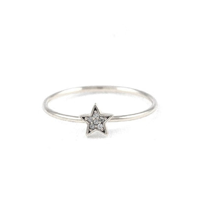 Silver CZ Star Ring