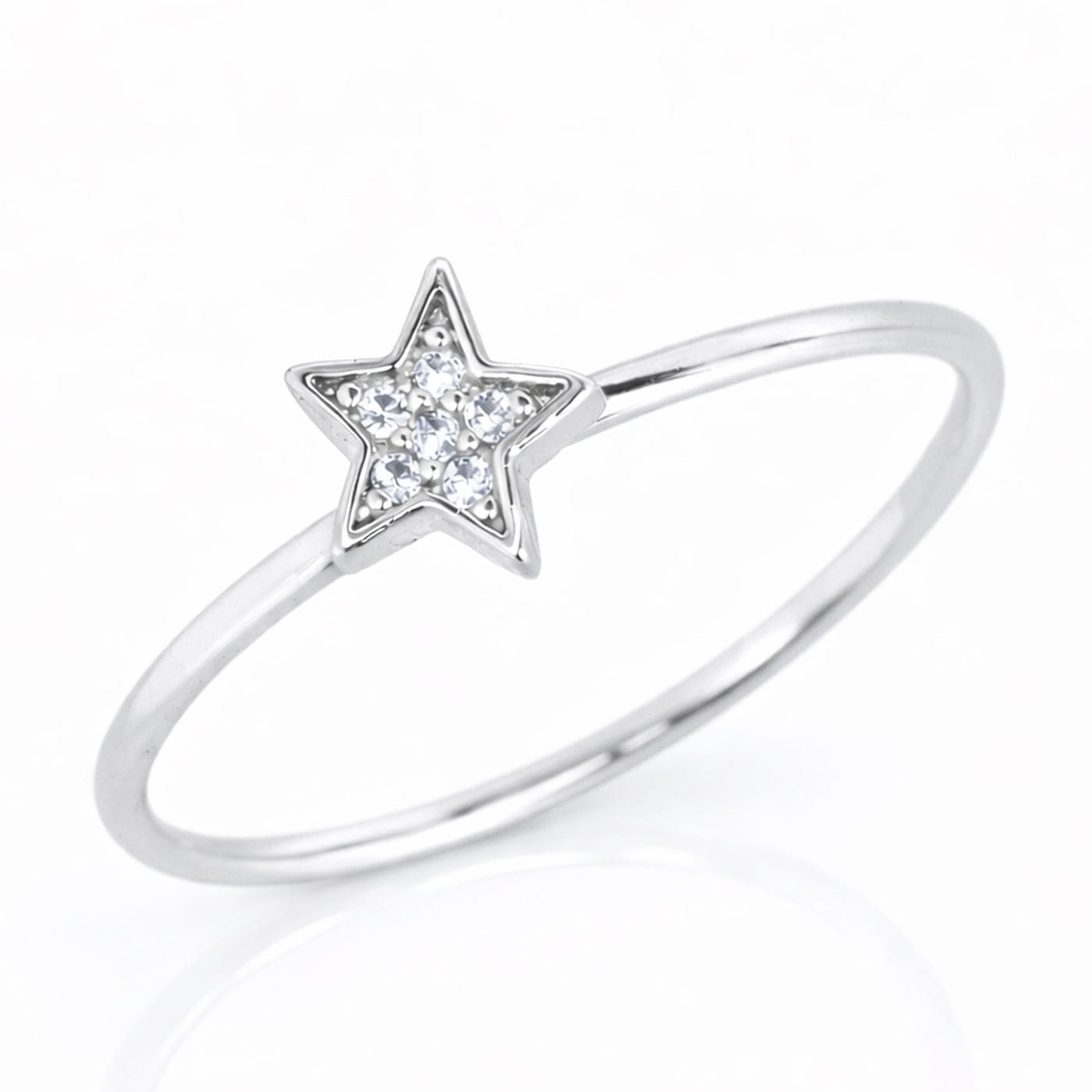 Silver CZ Star Ring