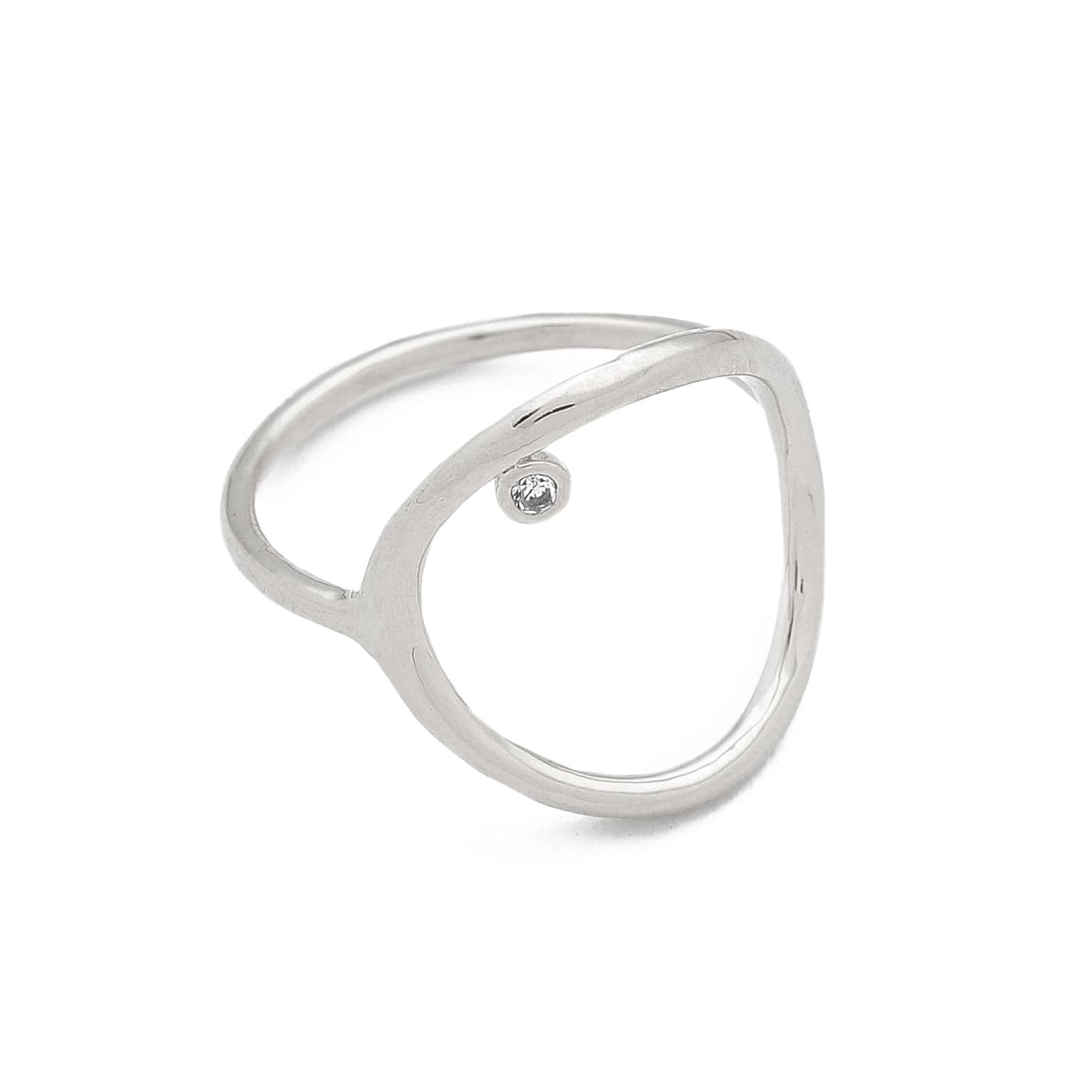 Open Circle CZ Accent Ring