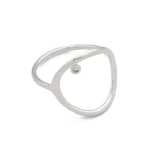 Open Circle CZ Accent Ring