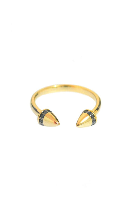 Jet Spike Open Ring