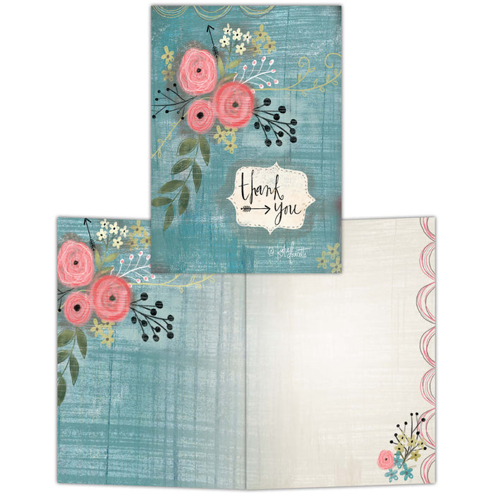 Thank You Bouquet - Boxed Blank Note Cards -15 Cards & Envelopes
