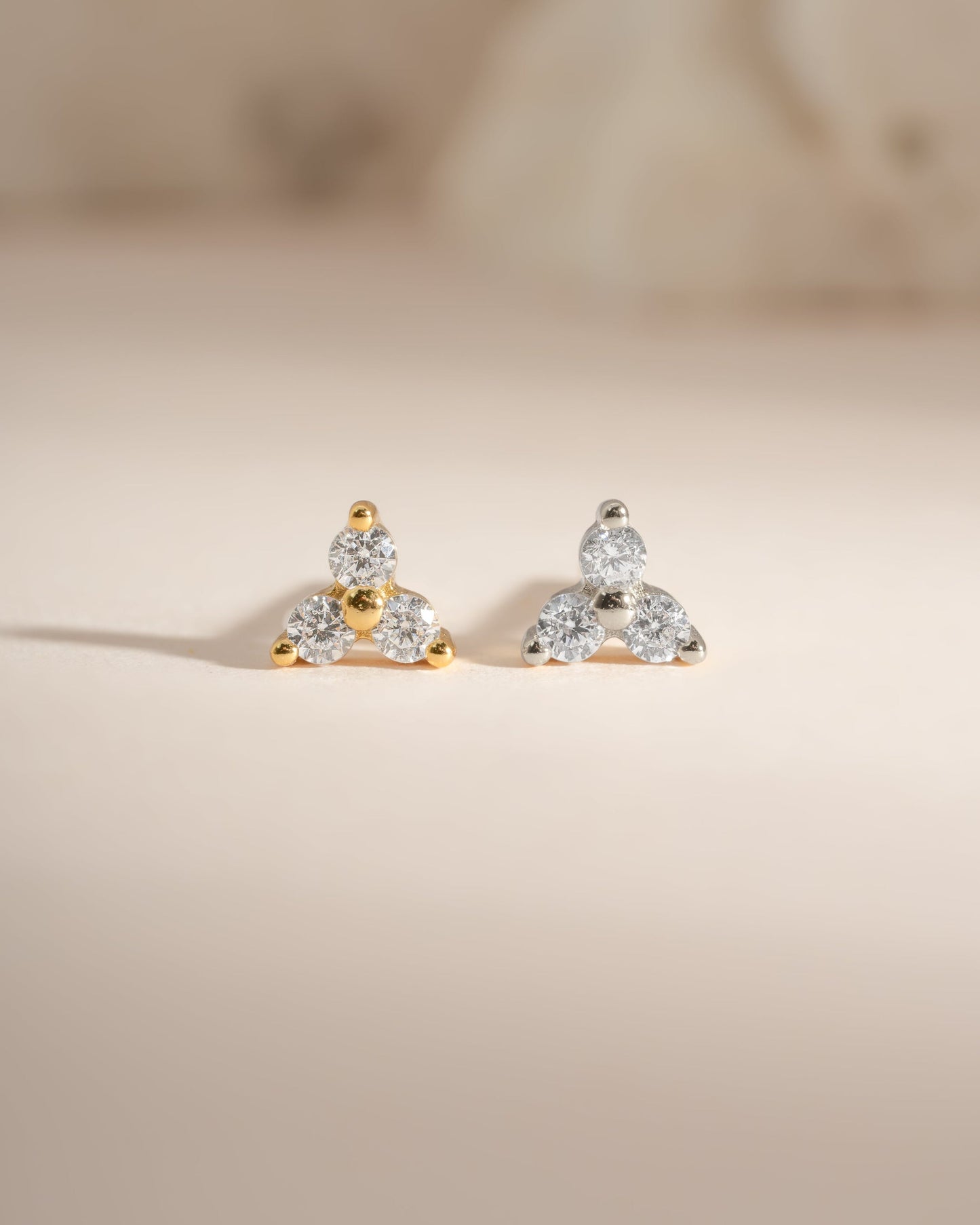 Three Stone CZ Studs