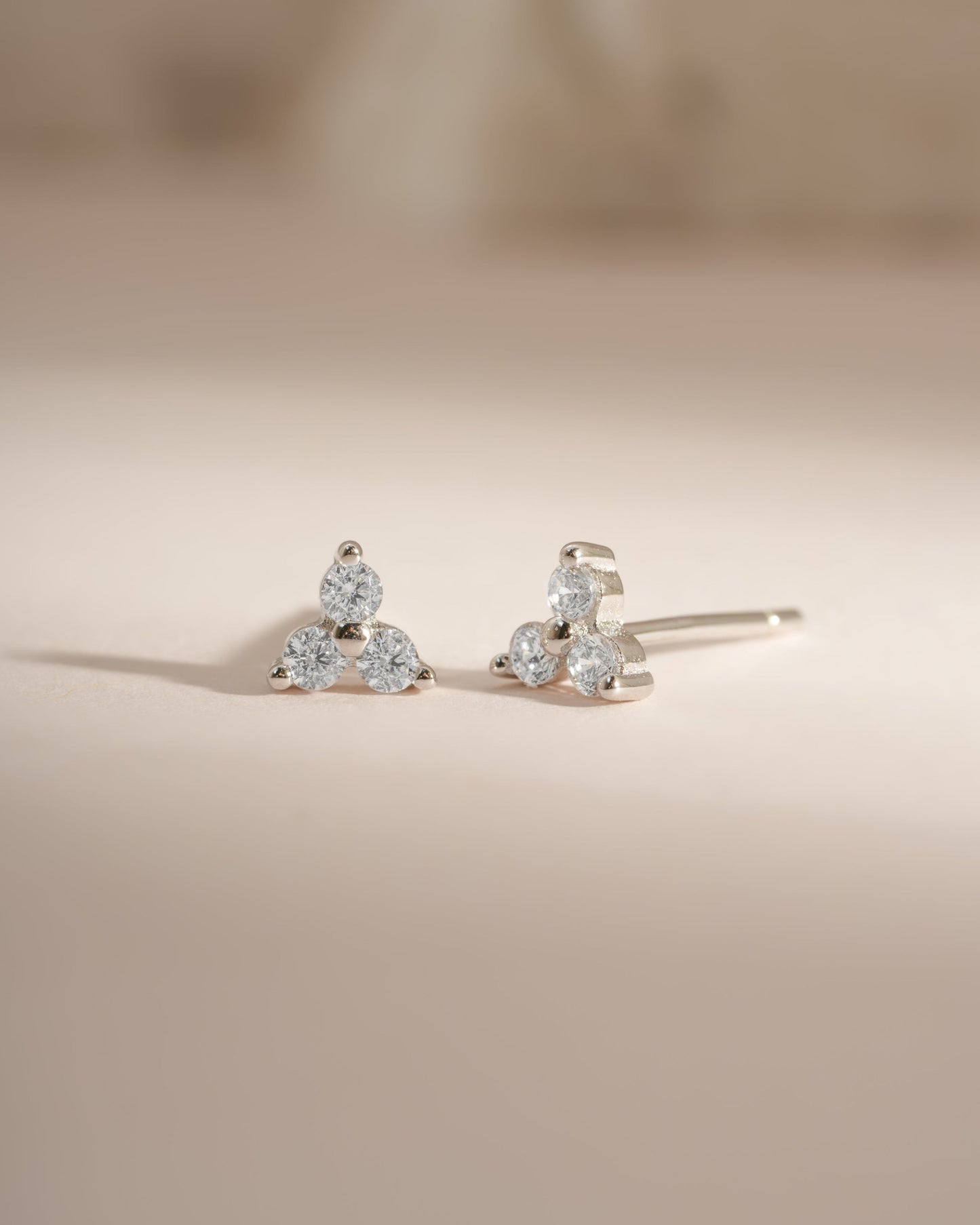 Three Stone CZ Studs
