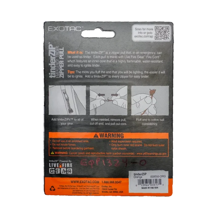 Tinderzip Zipper Pull - 5 Pack - Army and Outdoors - Load Accessories