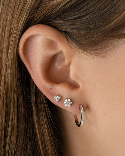 Tiny Heart CZ Stud Earrings
