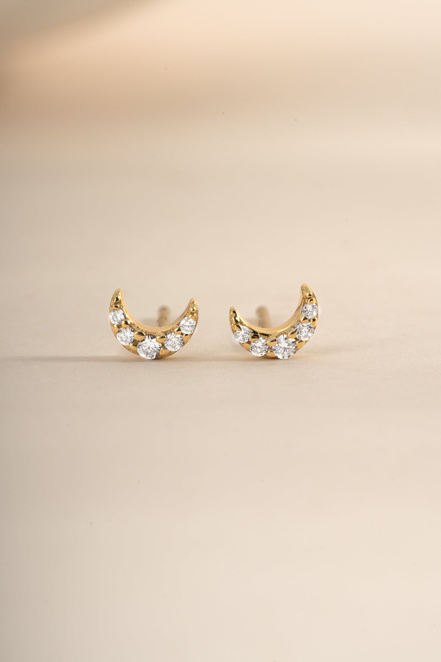 Tiny Moon Stud Earrings