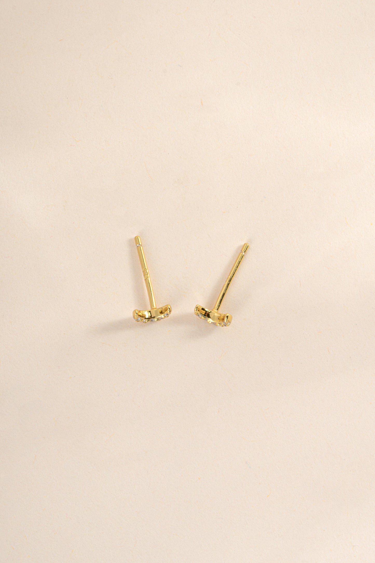 Tiny Moon Stud Earrings