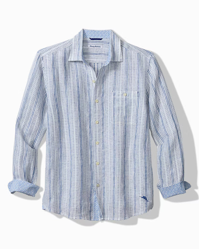 TOMMY BAHAMA BLUE ROYAL STRIPE SHIRT