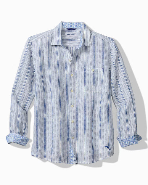TOMMY BAHAMA BLUE ROYAL STRIPE SHIRT