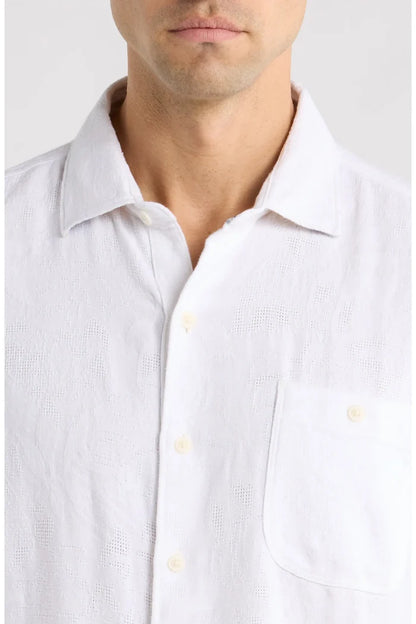 TOMMY BAHAMA BREEZE ISLAND JACQUARD SHORT SLEEVE BUTTON UP
