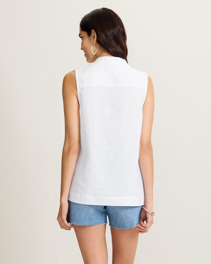 TOMMY BAHAMA COASTALINA LINEN SLEEVELESS TOP