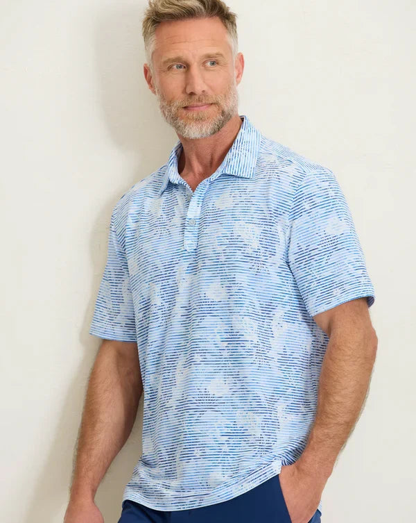 TOMMY BAHAMA COSTA WAVE PALM AZUL ISLANDZONE POLO