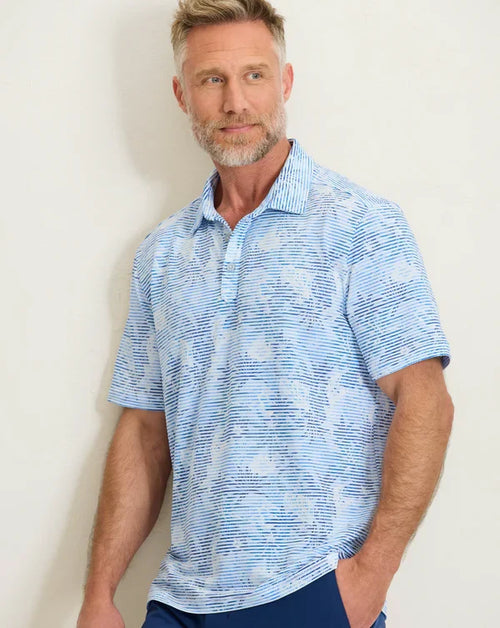 TOMMY BAHAMA COSTA WAVE PALM AZUL ISLANDZONE POLO