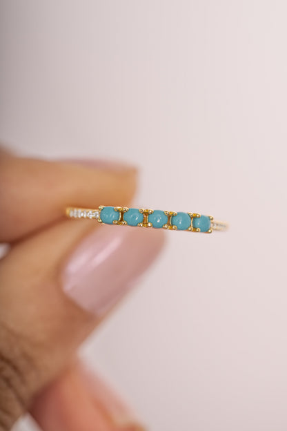 5 Stone Turquoise Ring