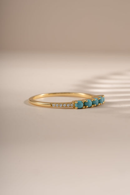 5 Stone Turquoise Ring