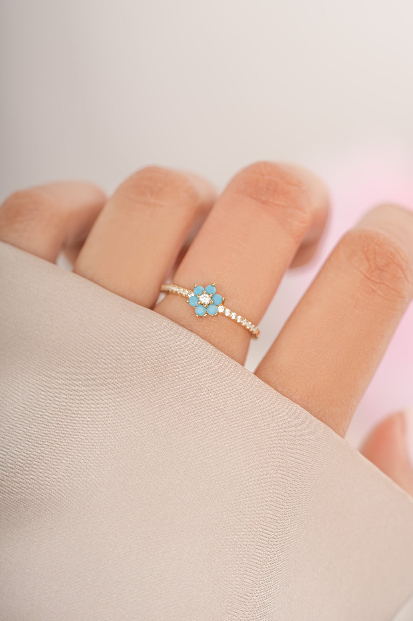 Turquoise Flower Ring