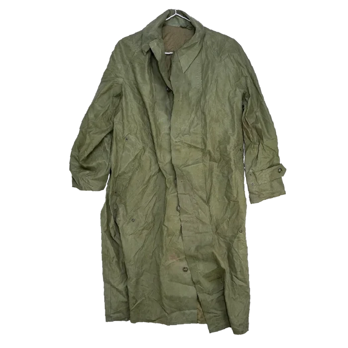 US 1950s Dismounted Olive Raincoat - Large - US Army Surplus - Rain Jackets
