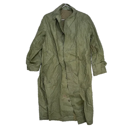 US 1950s Dismounted Olive Raincoat - Large - US Army Surplus - Rain Jackets