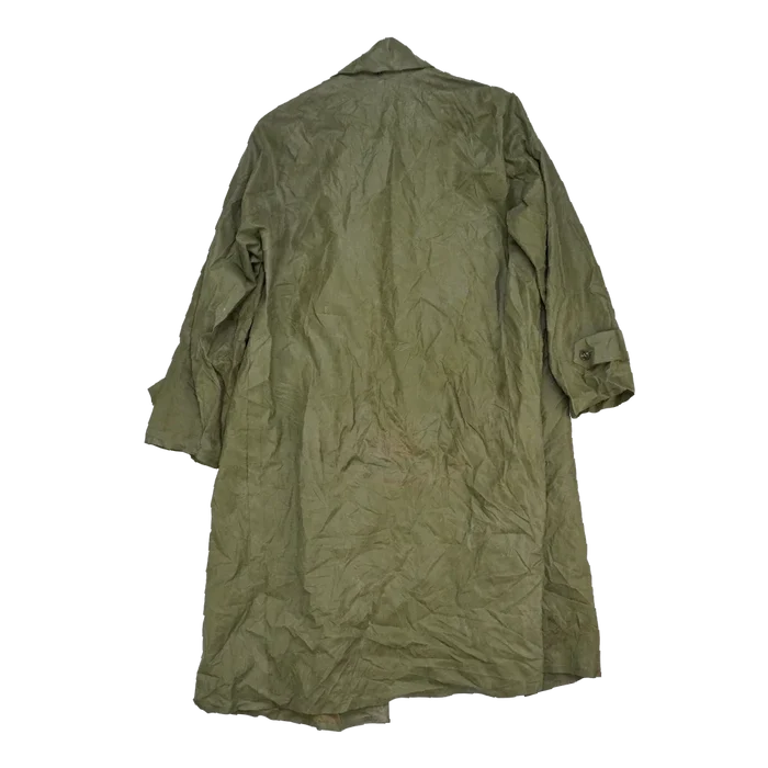 US 1950s Dismounted Olive Raincoat - Large - US Army Surplus - Rain Jackets