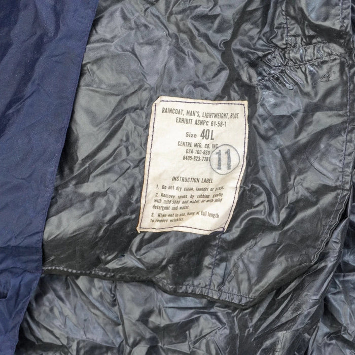 US Air Force Blue Lightweight Raincoat - 40L, Medium - US Air Force Surplus - Rain Jackets