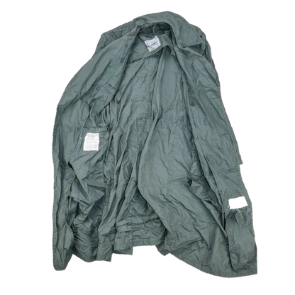 US Army 1970s Green Raincoat - 36R, Small - US Army Surplus - Rain Jackets