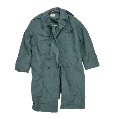 US Army 1970s Women's Olive Raincoat - 14R, Medium - US Army Surplus - Rain Jackets