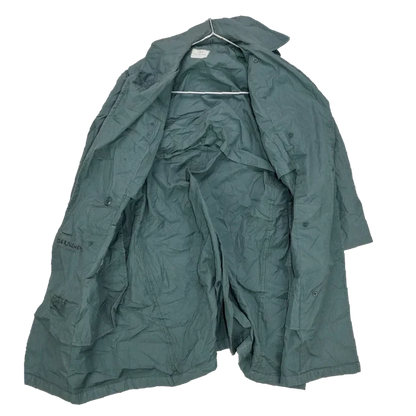 US Army 1970s Women's Olive Raincoat - 14R, Medium - US Army Surplus - Rain Jackets